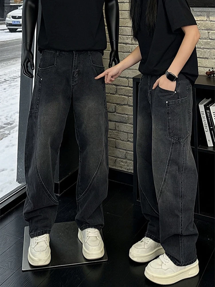 

Мужские джинсы Retro Cleanfit: деконструированные, с эффектом потертости, микро-клеш, средняя посадка, на молнии, повседневные, свободного кроя, без стрейча