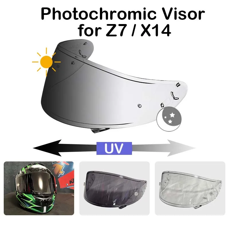 

Photochromic Shield Visor Lenses for SHOEI X14 X-14 Z7 NXR CWR1 CWR-1 RF1200 RF-1200 Xspirit3 X-Spirit III X-Fourteen RYD CWR-F