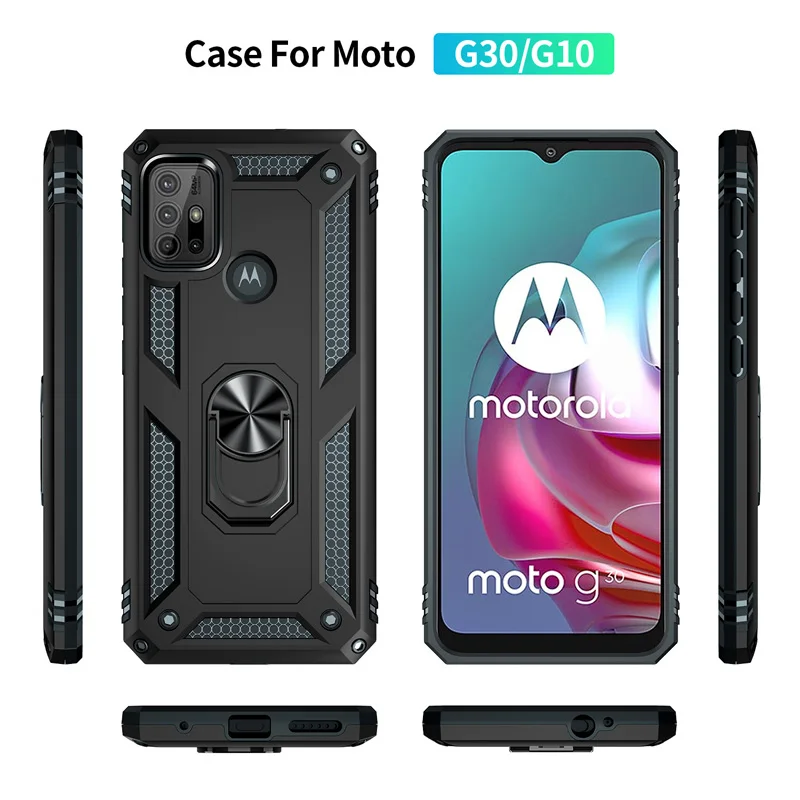 Shockproof Armor For Motorola Moto G10 G20 G30 G50 G60 G51 G52 G22 G31 G41 G82 G71S G200 G100 Phone Case Ring Holder Back Cover