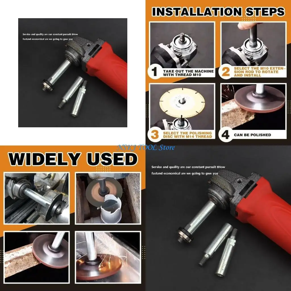 L8RC Stainless Steel Thread Adapter Extension Rod Grinder Accessories