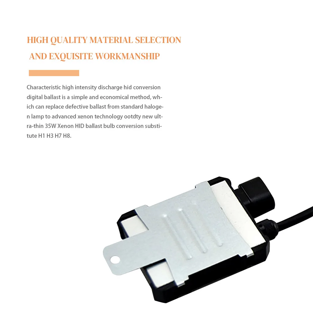 HID Ballast 12V Car HID Lamp Stabilizer Headlight Ballast for H1/H3/H3C/H4-1/H4-2/H7/H7C, 55W, 1pc