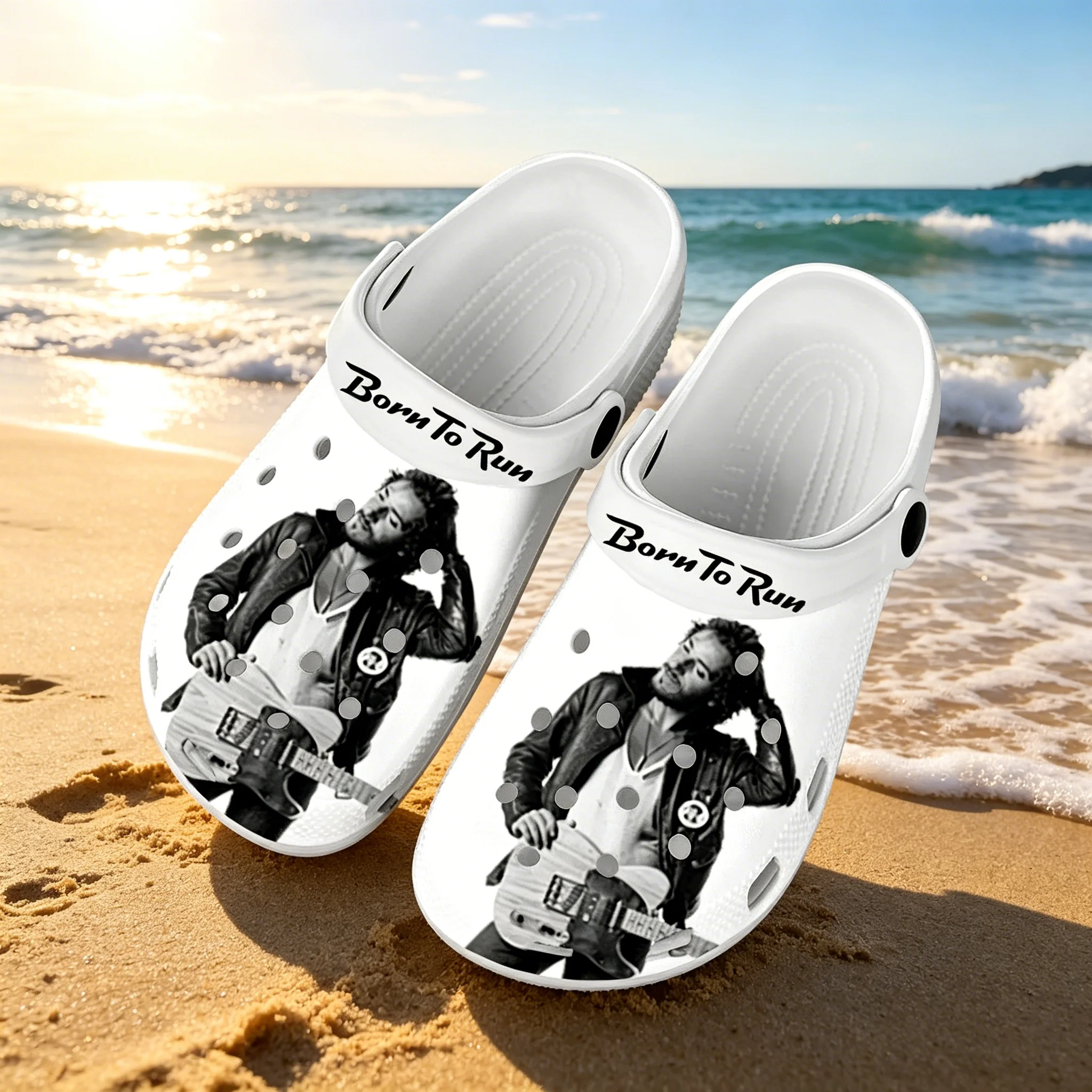 

Born To Run Motivational 3D Print Clogs, Unisex Breathable Hole Shoes, Soft Non-slip Sole Casual Slippers, Lightweight Outdoor B