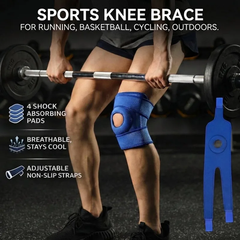 

Breathable Compression Knee Brace Support Patella Stabilizer Sports Knee Protector For Hiking Basketball Running