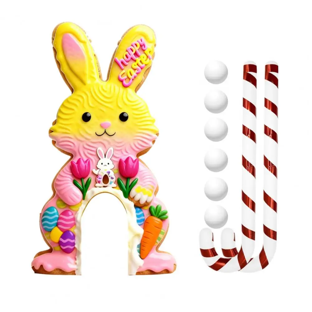 

Golf Game for Celebrations Easter Bunny Golf Game Set with Candy Cane Putter Balls Wooden Mini Golf Course Indoor Family Holiday