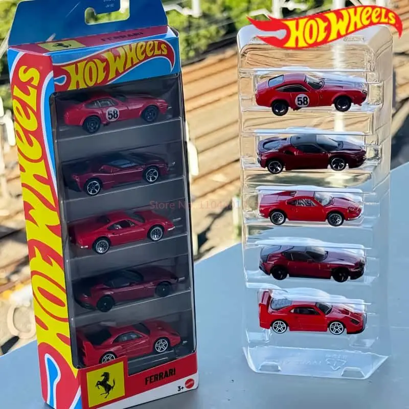 

New Hot Wheels Ferrari Set SF90 F40 Small Sports Car Track Track Track Alloy Car Diecast Car Model Toys Boy Toy Collect Gifts