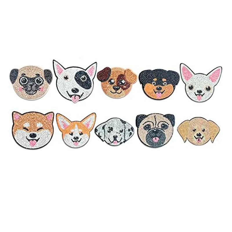 Cão pintura diamante coasters diy cão de estimação pintura diamante coasters kit diamante arte coasters com suporte