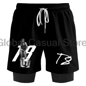 Tate McRae Merch T8 Sweatshorts Think Later Tour Herren Damen 2-in-1 Laufshorts Unisex Outdoor Sportbekleidung