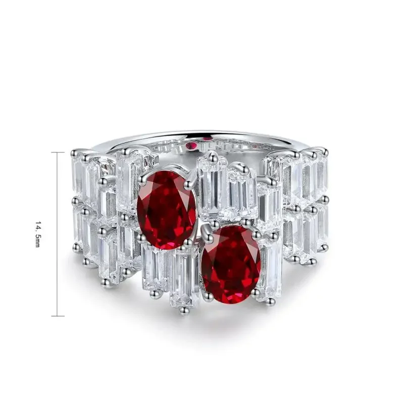 RUIF New Popular  S925 Silver Ring Style Lab Grown Ruby Women Jewelry Party Gift Weddingring