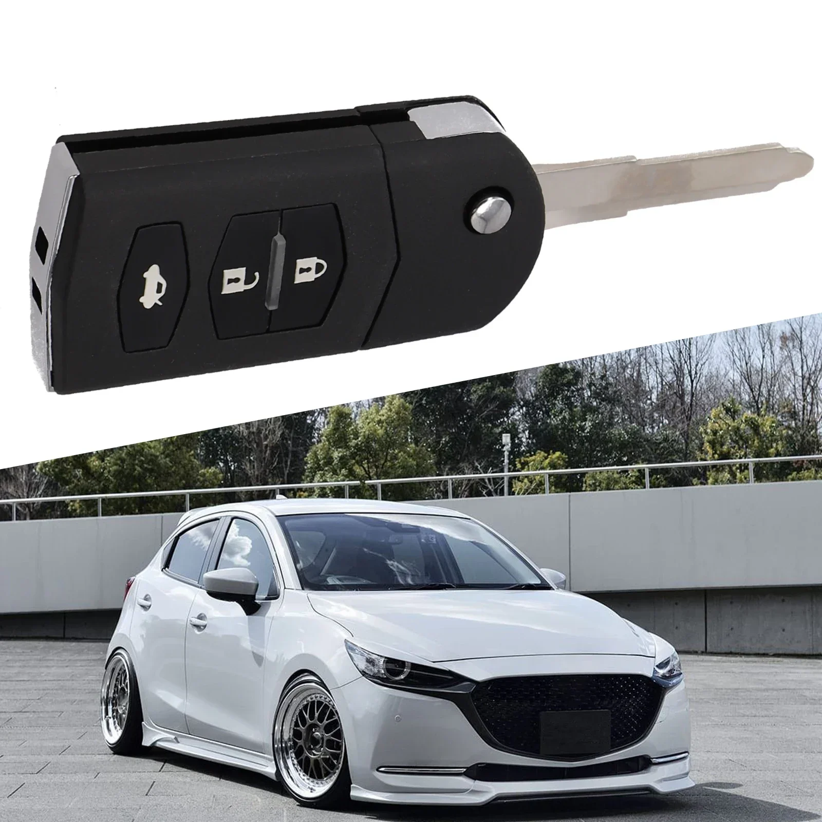 3 Buttons Remote Flip Key Shell Blade Case Black Brand-new Auto Key Shell Case Cover For Mazda 2 3 5 6 8 RX8 MX5 Fob