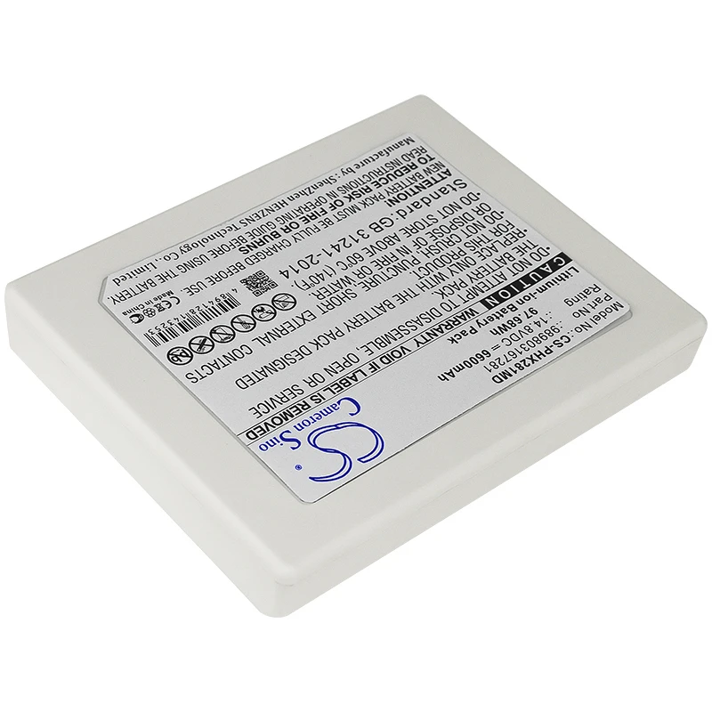 Cameron Sino 6600mAh Medical Battery M6479,SE02211 for Philips HeartStart XL+, Moniteur, Defibrillateur, Heartstart XL Plus