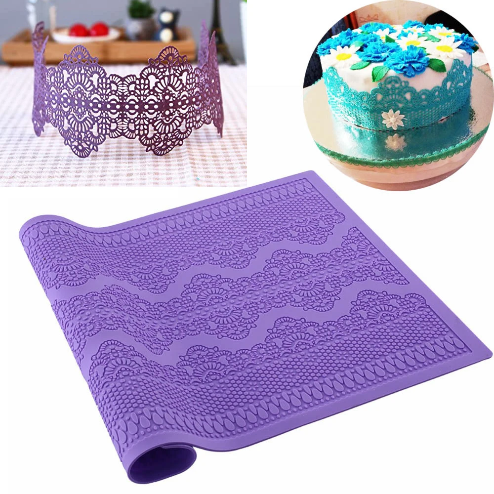 Wedding Fondant Sugar Mat Silicone Cupcake Cake Decoration Baking Pastry Pad Flower Pattern Chantilly Mold Bakeware Tools