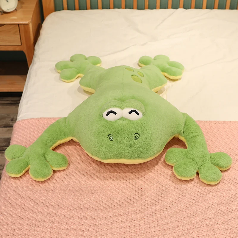 60-130cm Giant Big Frog Plush Toy Stuffed Plushies Grogs Throw Pillow Cushion Home Decor Kids Birthday Gift for Boy Big Eyes