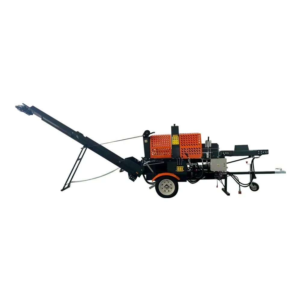 

CE Certified 20 Ton Horizontal Log Splitter with 15HP high quality Engine and Auto Saw Wood Splitter Machine