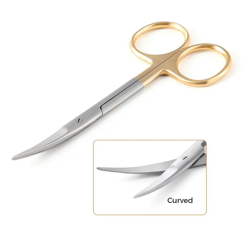 AZDENT Forbici chirurgiche dentali Punta dritta Punta curva 11,5 cm Pinze chirurgiche in acciaio inossidabile Autoclave Strumenti per dentisti