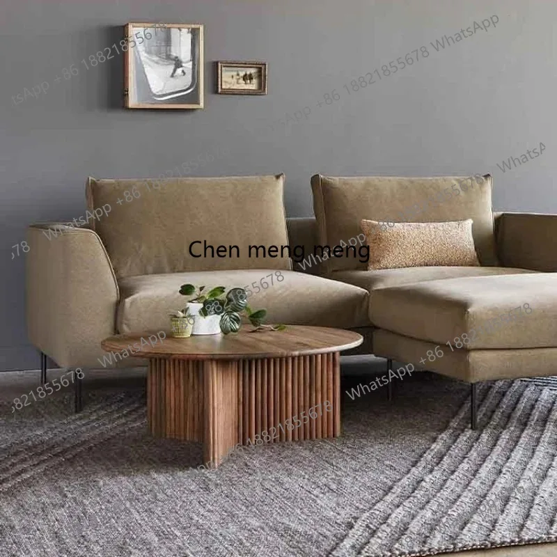 Vintage Round Coffee Tables French Cream-style Round Home Solid Wood Coffee Tables Simple Retro Designer Furniture