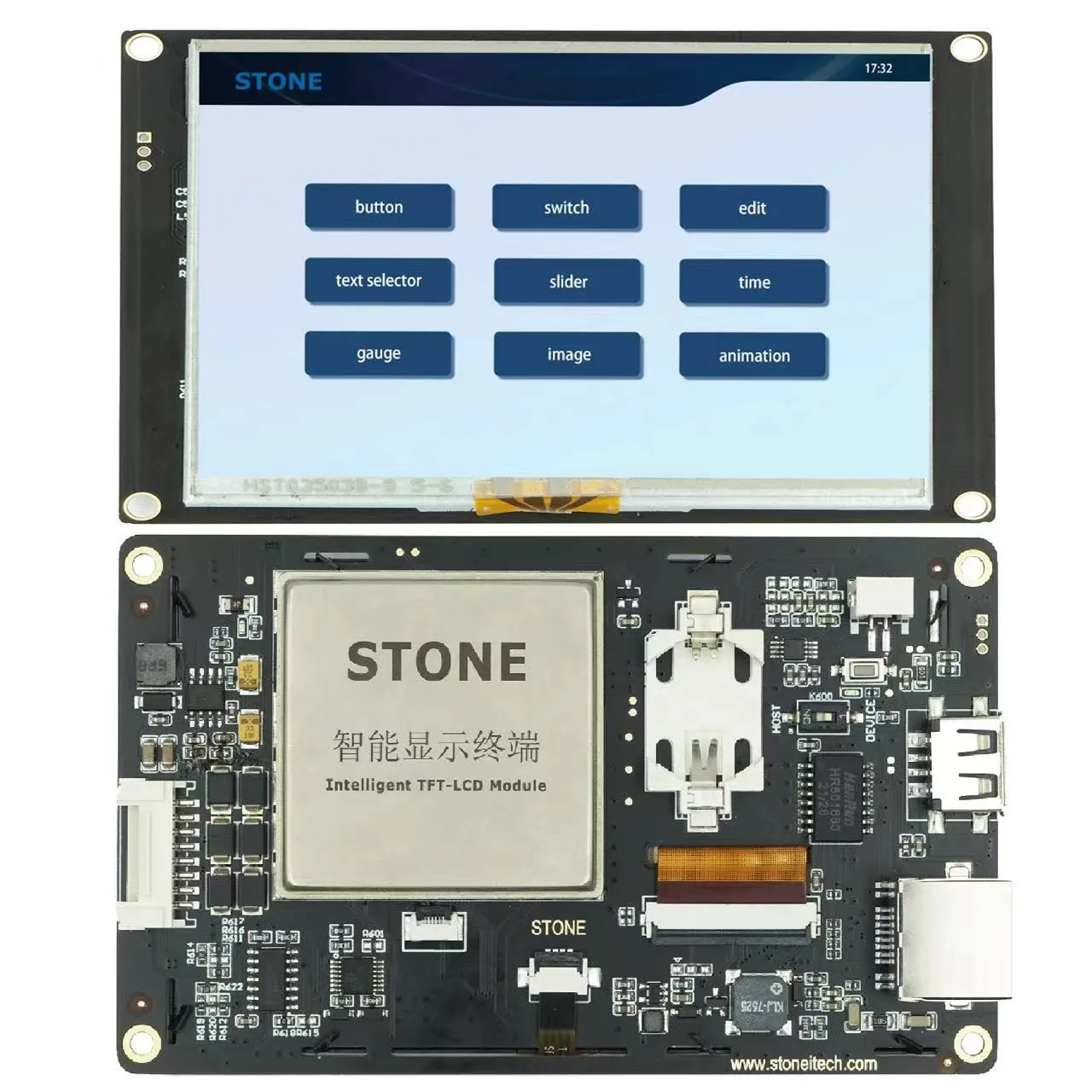 

4.3 LCD Touch Module JSON code to TFT-LCD Module and HEX Code to Customer is MCU 3-YEAR WORRY-FREE Video & Audio function