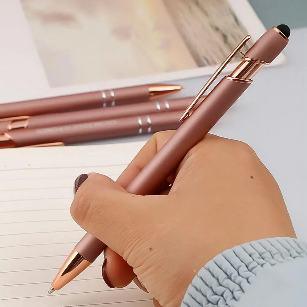 

Student Ballpoint Pen Smooth Writing Press Type Pen-clip Metal Stationery Fine Ball Point Pen Office Supplies