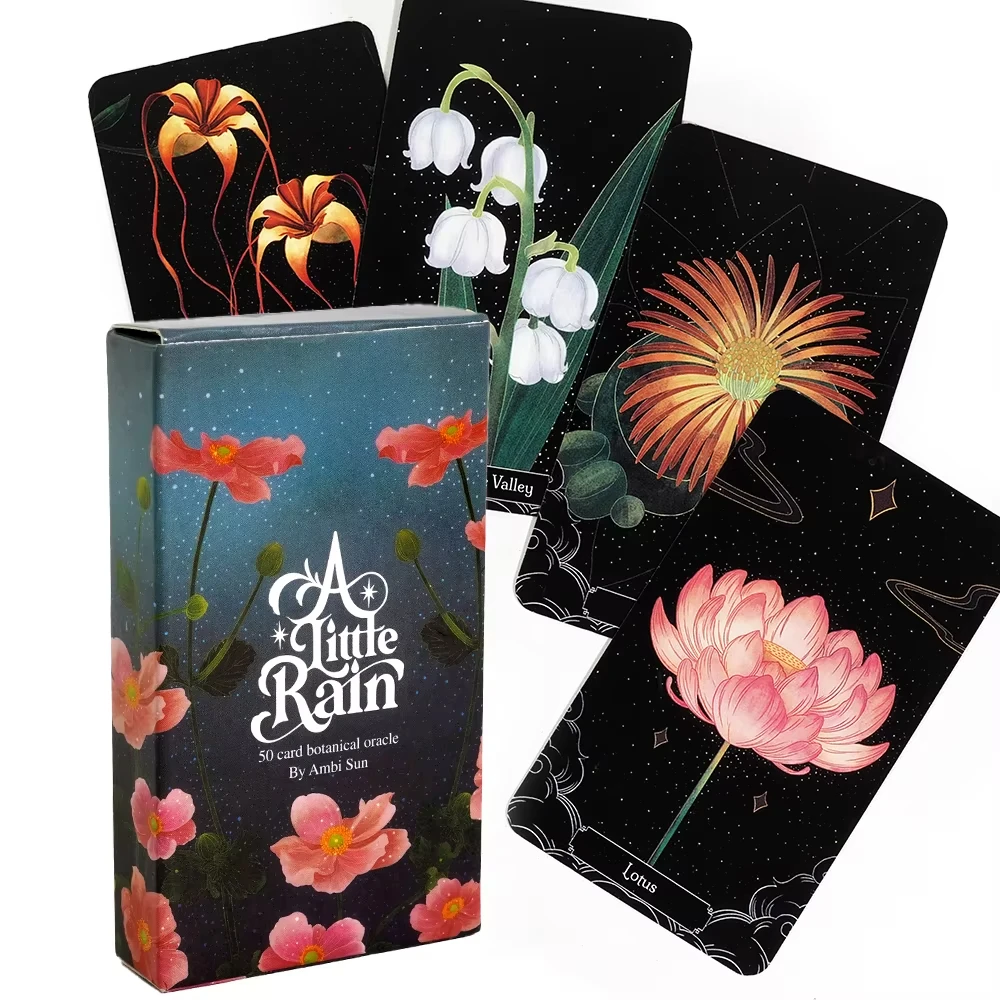 Una piccola pioggia Carta oracolo botanico Gioco da tavolo per feste per il tempo libero Mazzo di tarocchi di profezia di predizione del futuro di alta qualità