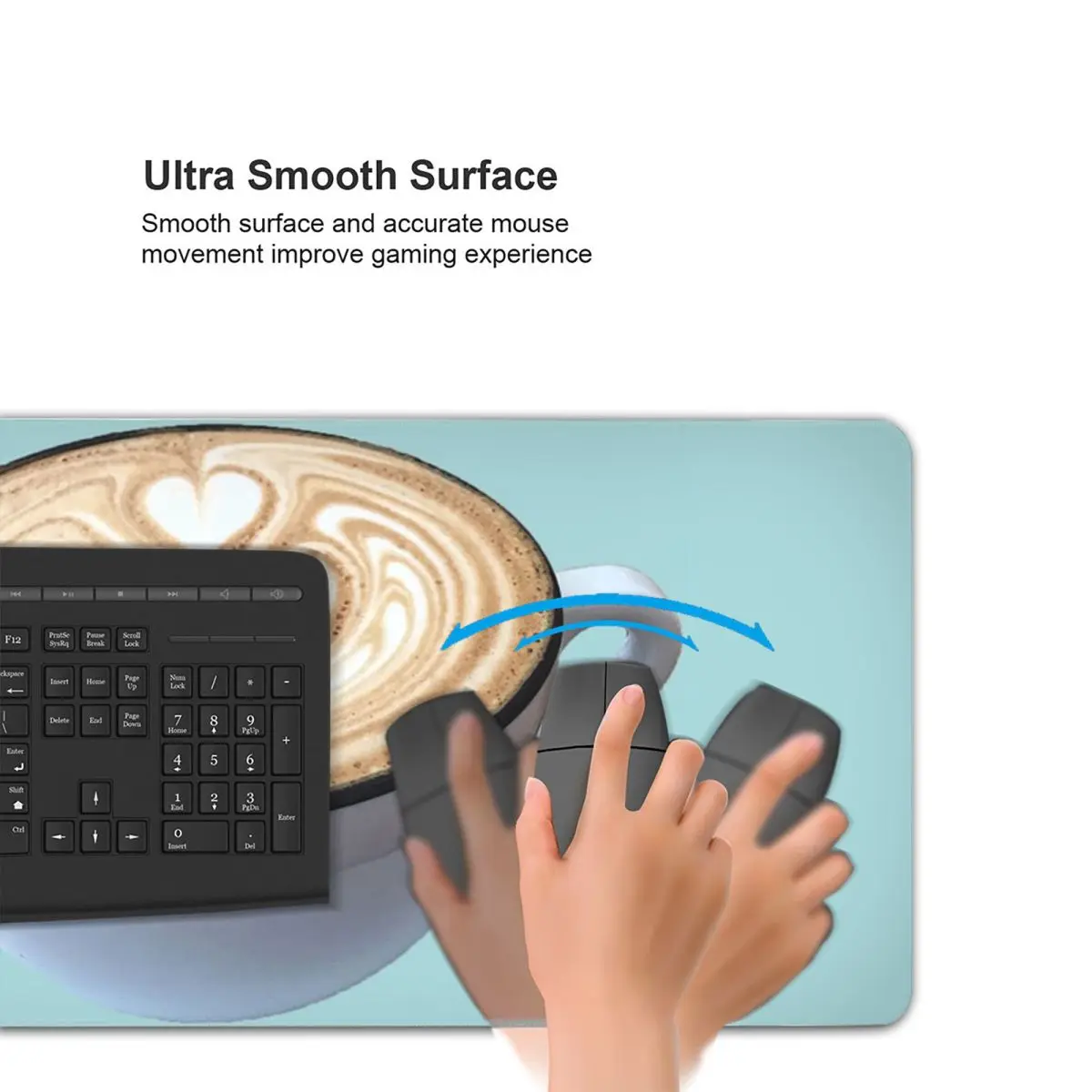 Coffee Espresso Art Large Mouse Pad Computer Keyboard Mouse Mat Gaming PC Laptop Desk Mat Office Accessories Table Mats