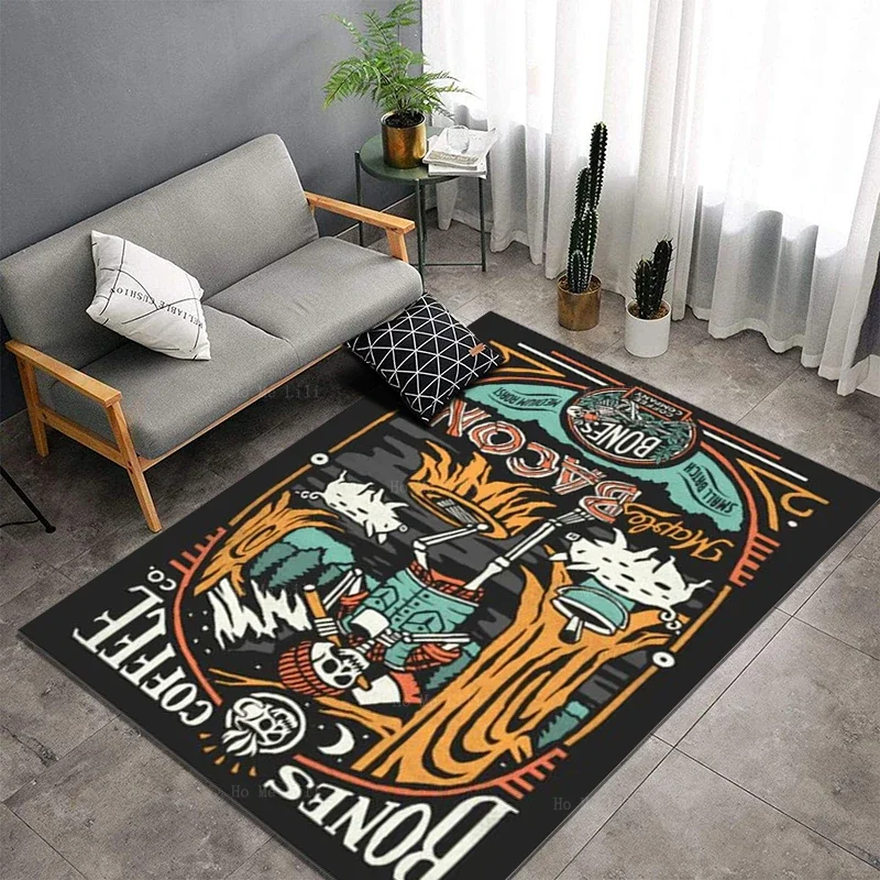 Felling Skull Coffee Pirates Skeleton Precious Deposits Coconut Bum Cartoon Carpet By Ho Me Lili For Home Floor Decor Rug