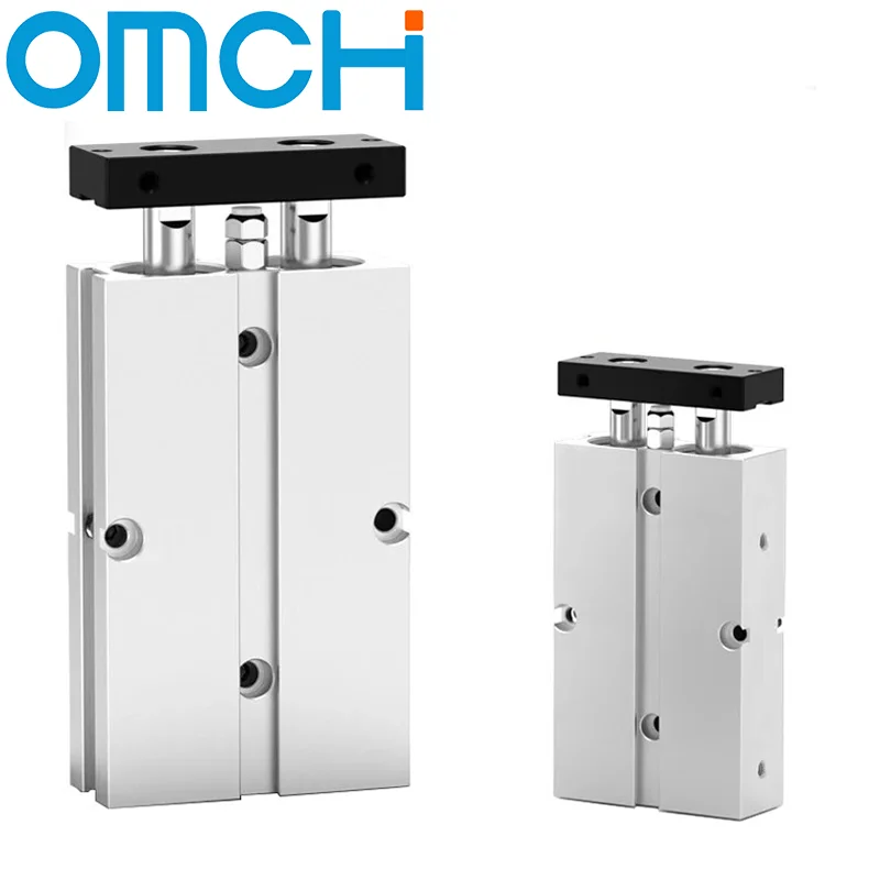 TN Type Double Rod Pneumatic Cylinder Air Bore 10mm 16mm 20mm 25mm 32mm Aluminum Alloy Stroke 30-75mm