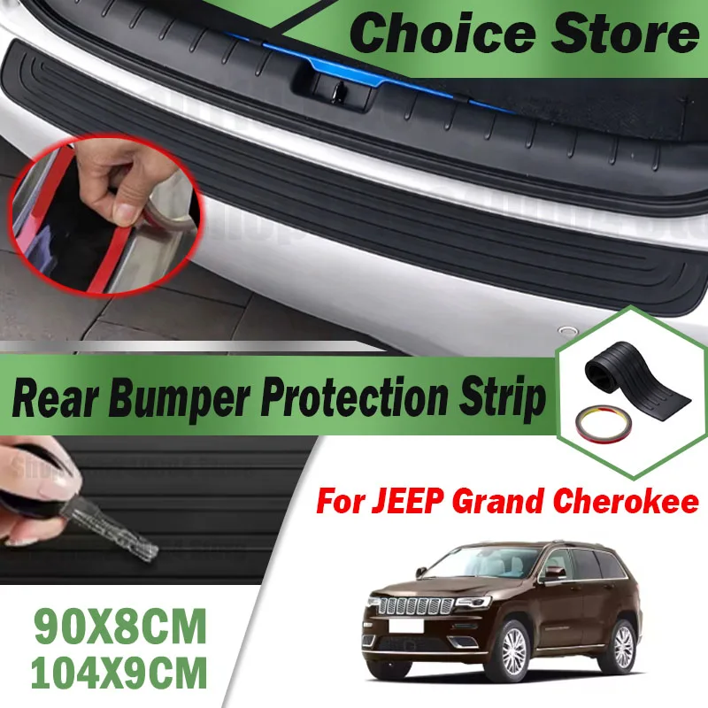 For JEEP Grand Cherokee Trunk Door Sill Plate Protector Anti-Scratch Rear Bumper Guard Rubber Mouldings Trim Cover Strip