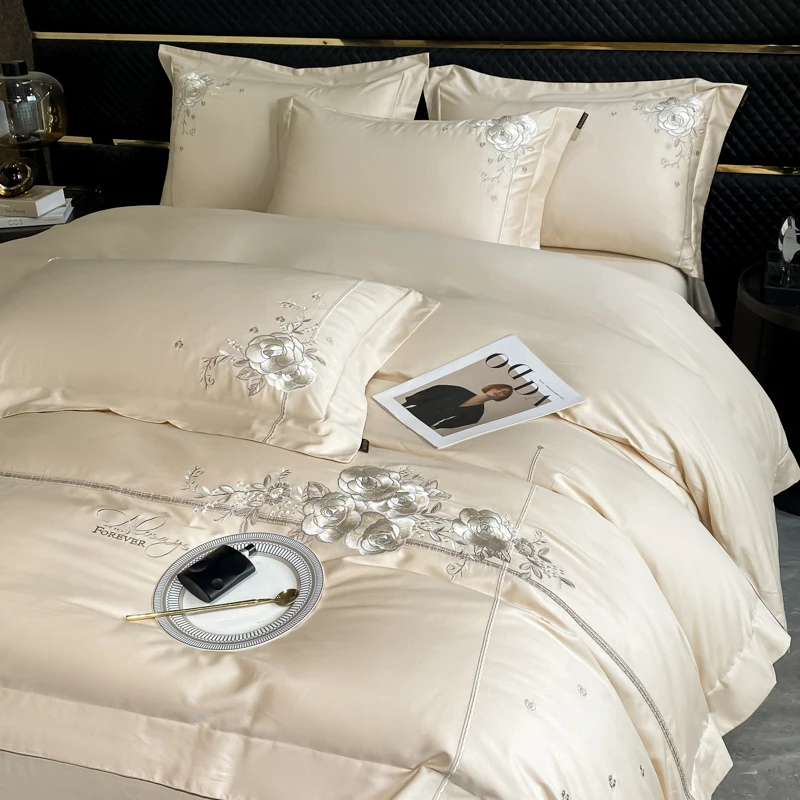 2025 New Luxury Bedding Sets, 100% Cotton, Embroidery, Queen Size