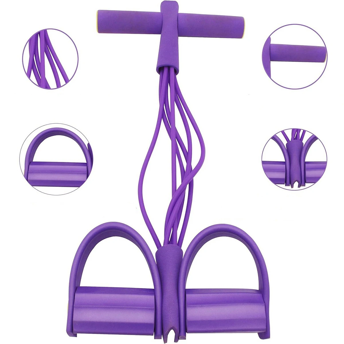 6-Tube Yoga exercise band Pedal Puller Band Elastic Pull Rope Flexipull weerstandstrainer Resistance Bands For Abdomen Waist Arm image 4
