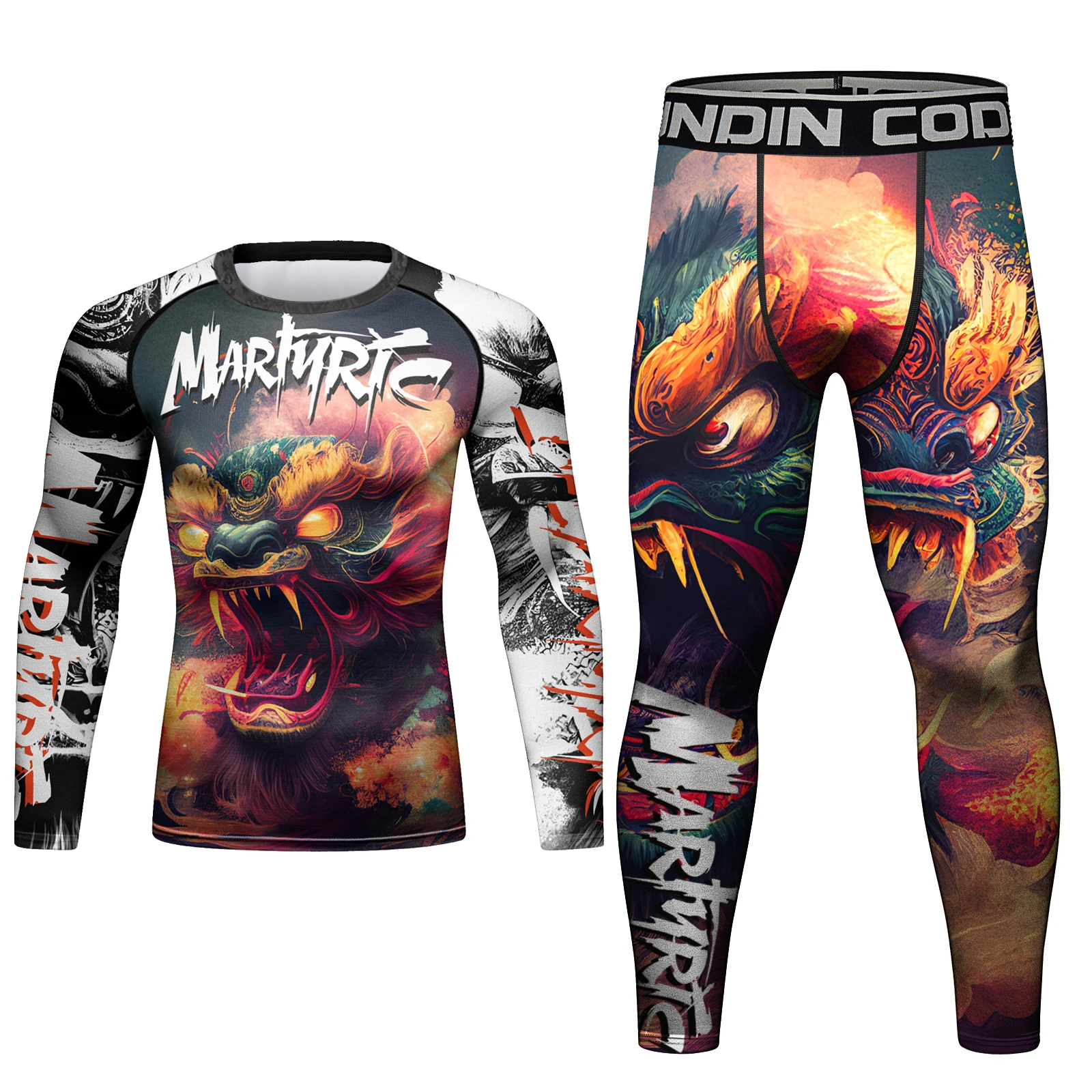 كودي لوندين مجموعات Rashguards الضيقة للرجال Bjj القتال قاعدة طبقة طماق كرة السلة الملاكمة البلوزات الملابس الرياضية