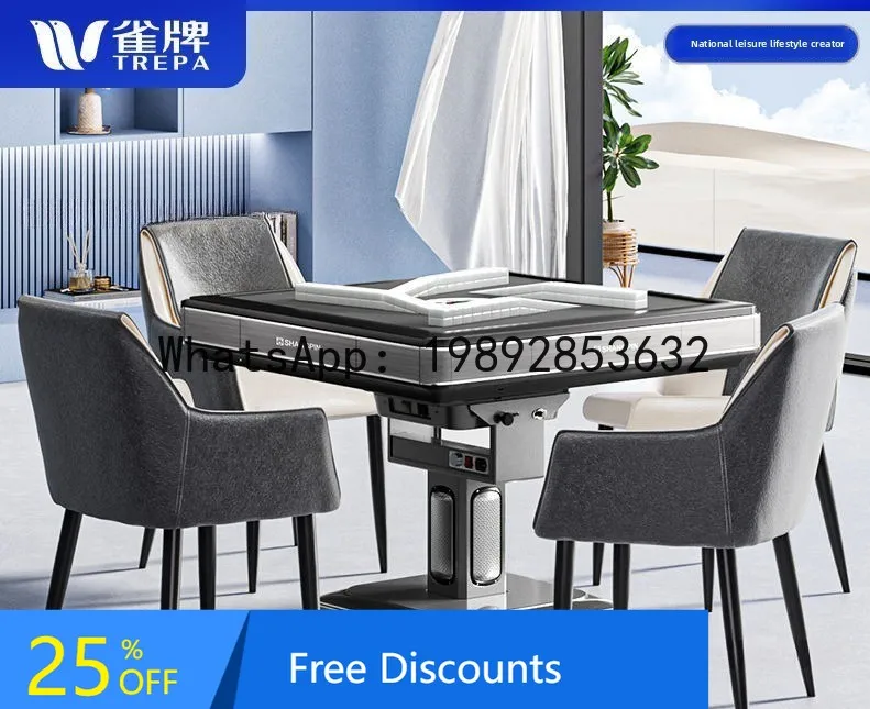 

CZ Que Brand Cyclone Roller Coaster Mahjong Machine Fully Automatic Home Dining Table Dual-use Heating Folding Mahjong Table