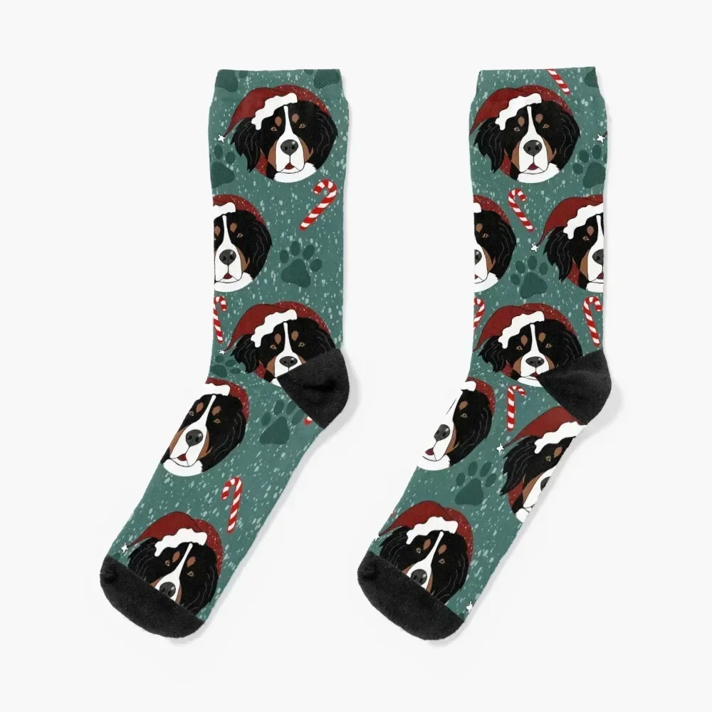 

Christmas Bernese Mountain Dog Socks funny gifts basketball Boy Socks Women's