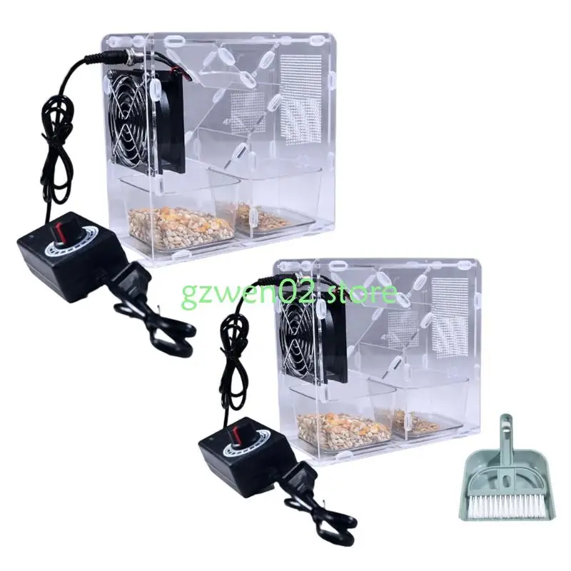 

QXNB Bird Seed Processor Acrylic Shell Splitters Adjustable Speed Fan Detachable Washable for Quick and Efficient Shelling