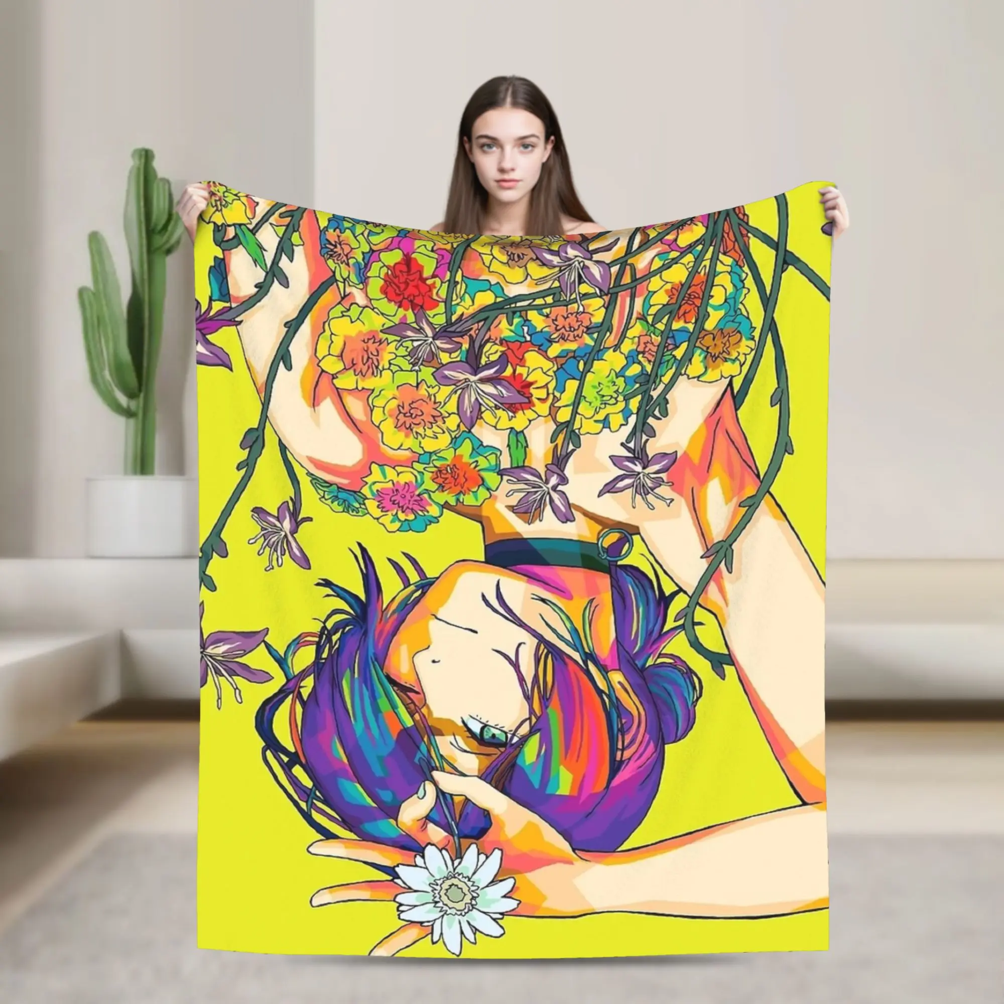 BOOM Chainsaw Man Reze Blanket Fleece Print  Portable Super Soft Throw Blanket for Home Couch Bedspread
