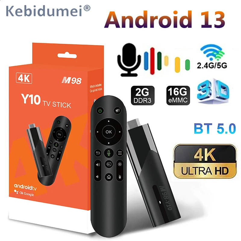 

4K ATV Mini TV Stick Android 13 WiFi 2.4G 5G Dual WiFi HDR10+ TV Voice Remote Smart TV Box Quad Core Cortex A53 Network Player