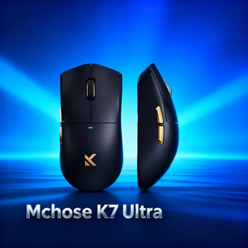 Ratón Mchose K7 Ultra inalámbrico para videojuegos, ligero, tres modos, receptor de 8000HZ, atracción magnética, ratón deportivo electrónico, regalo personalizado