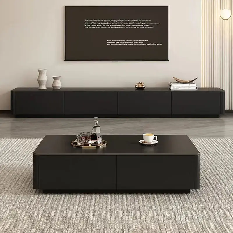 Modern Simple Nordic Large Combination Family Living Room Furniture TV Cabinet Tea Table