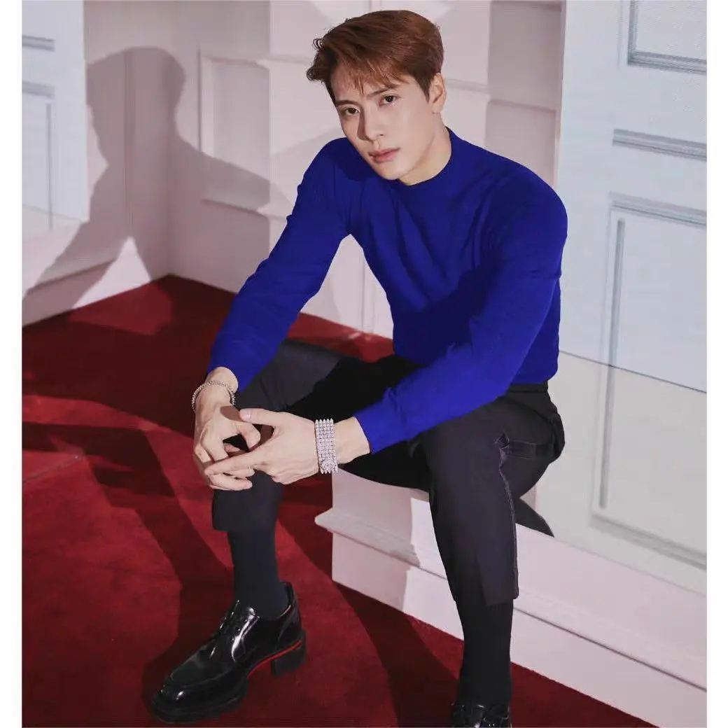 

Warm Fitted f High Collar Pure Color Men's Knitted Sweater Woolen Top Casual Sle Long Sve Polyester Fiber Base Layer