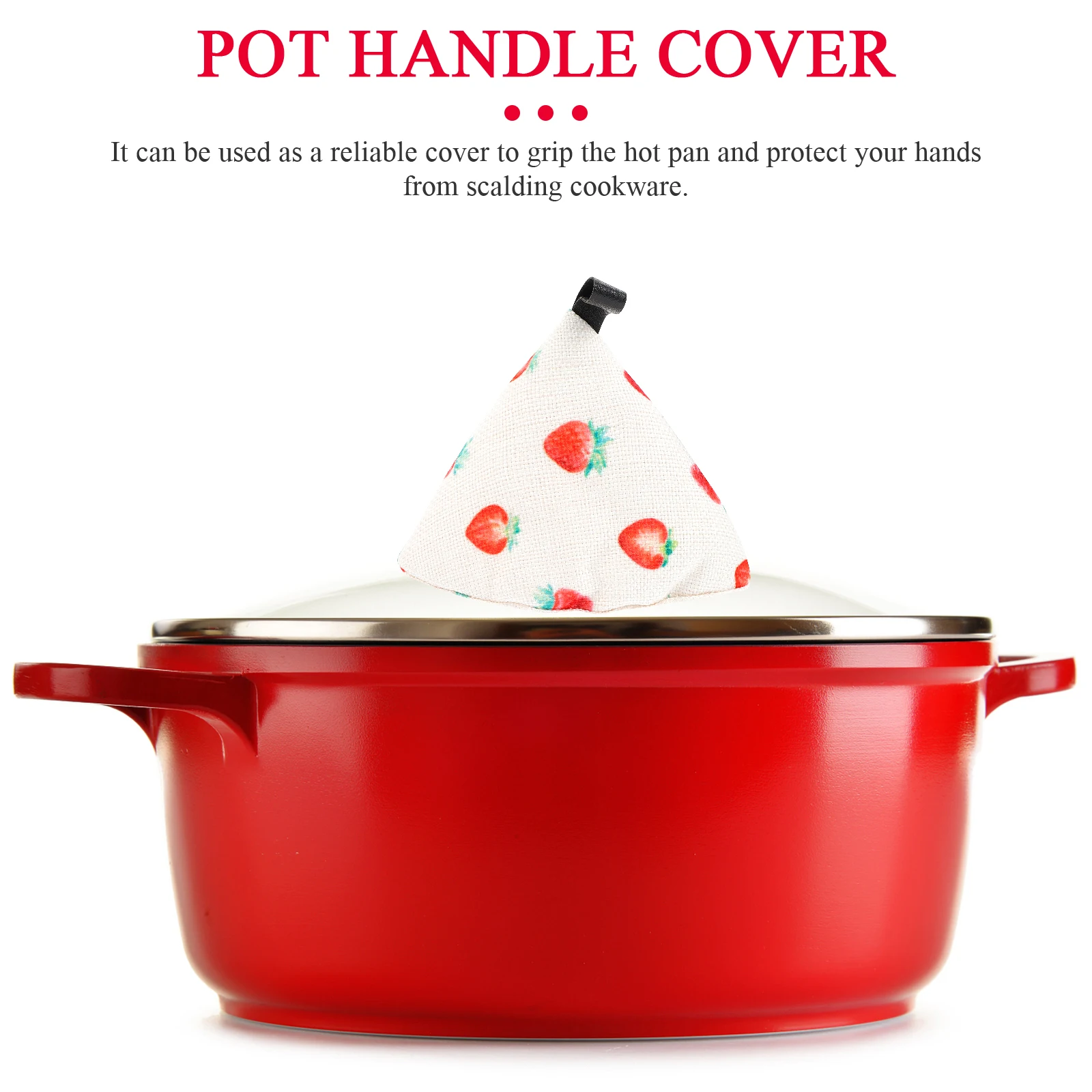 

2Pcs Anti scald Pot Lid Protector Polyester Brown Apple Heat Insulated Triangular Oven Glove Kitchen Accessory