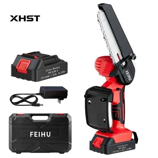 

Factory Direct 21V Lithium Battery Power Tools Cordless 4'' Inch Chain Chainsaw Mini Wood & Metal Saw Tile Cutting Application
