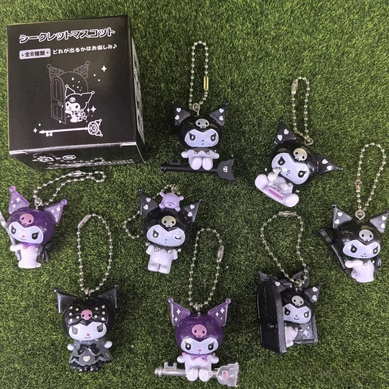 

Sanrio Anime Kuromi Action Figures Black Angel Blind Box Toys Keychain Bag Pendant Collection Ornaments Girls Boys Gifts