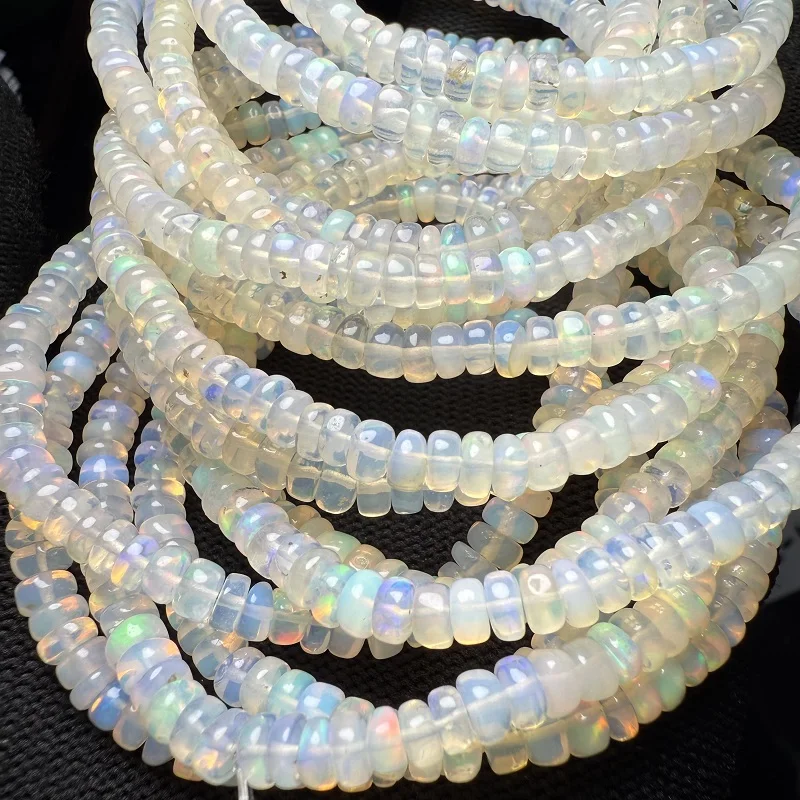 Meihan Natural arcane Top Transparent Opal Rondelle Loose beads Bracelet DIY Making Design gift birthstone