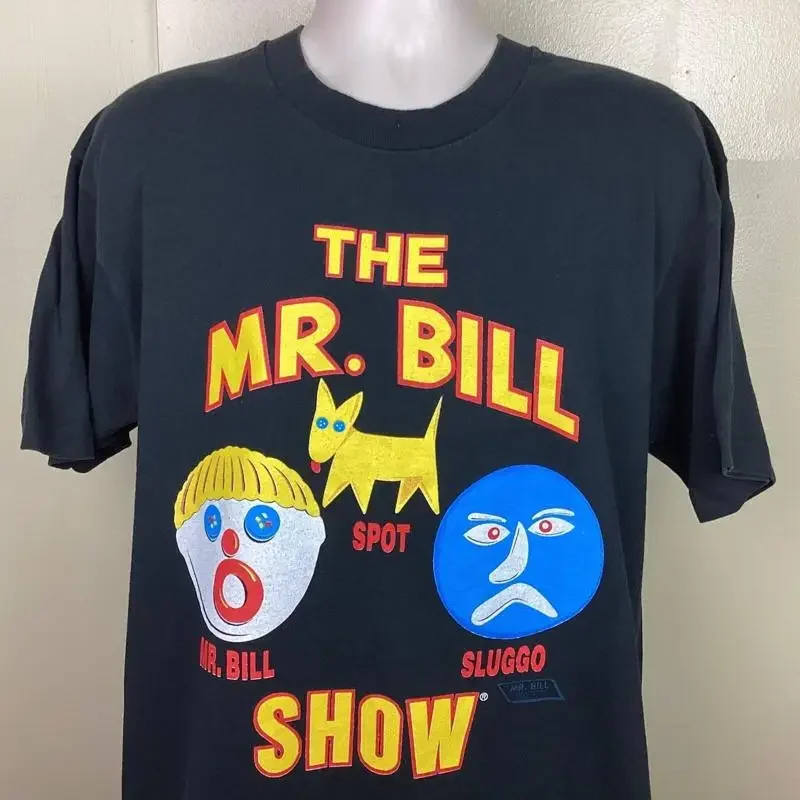 1992 The Mr Bill Show T Shirt Black XL 90s Sluggo Saturday Night Live