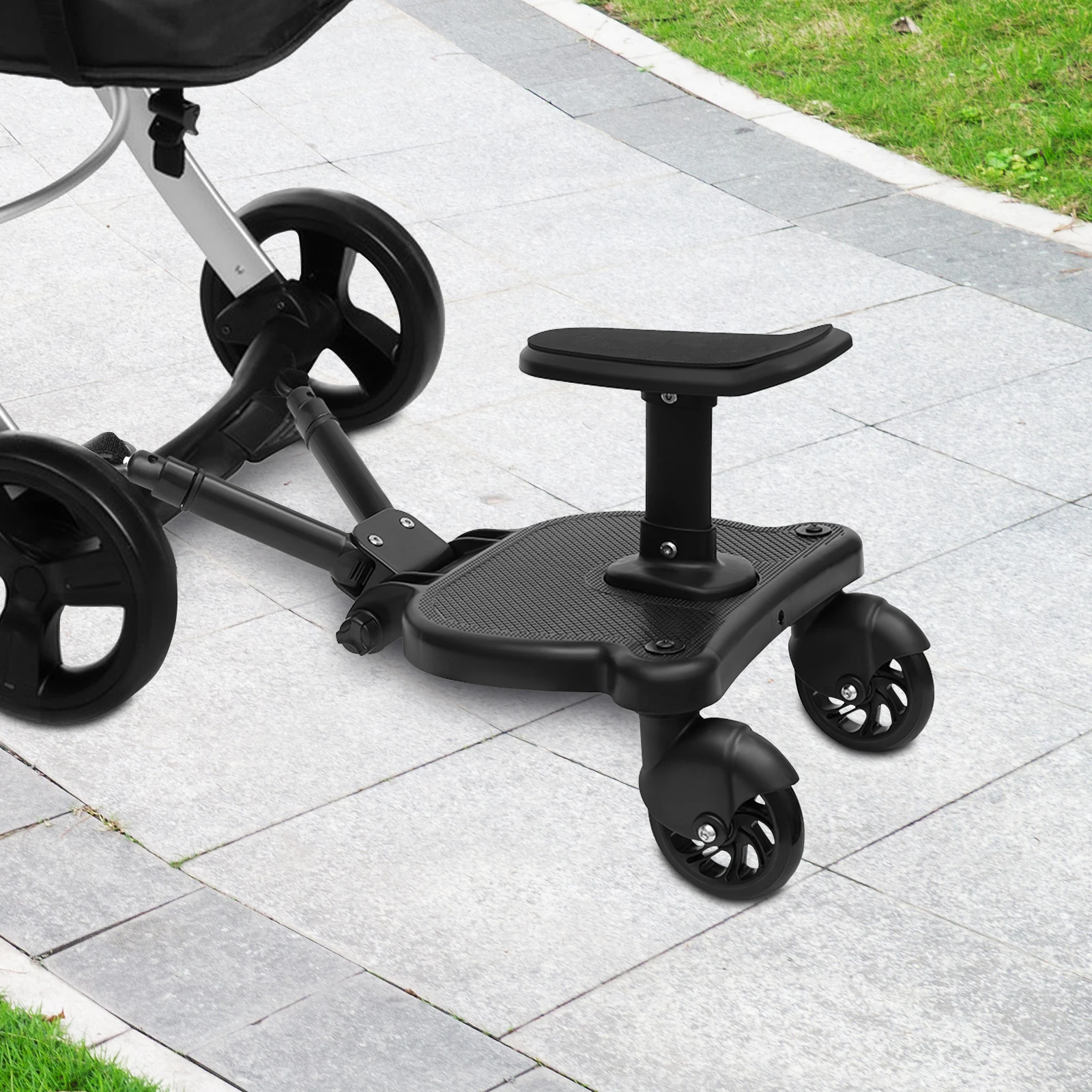 Universal Stroller Board with Detachable Seat 2 in1 Buggy Board Suitable for 3-7 Years Old Children Weighing Up To 55 Lbs