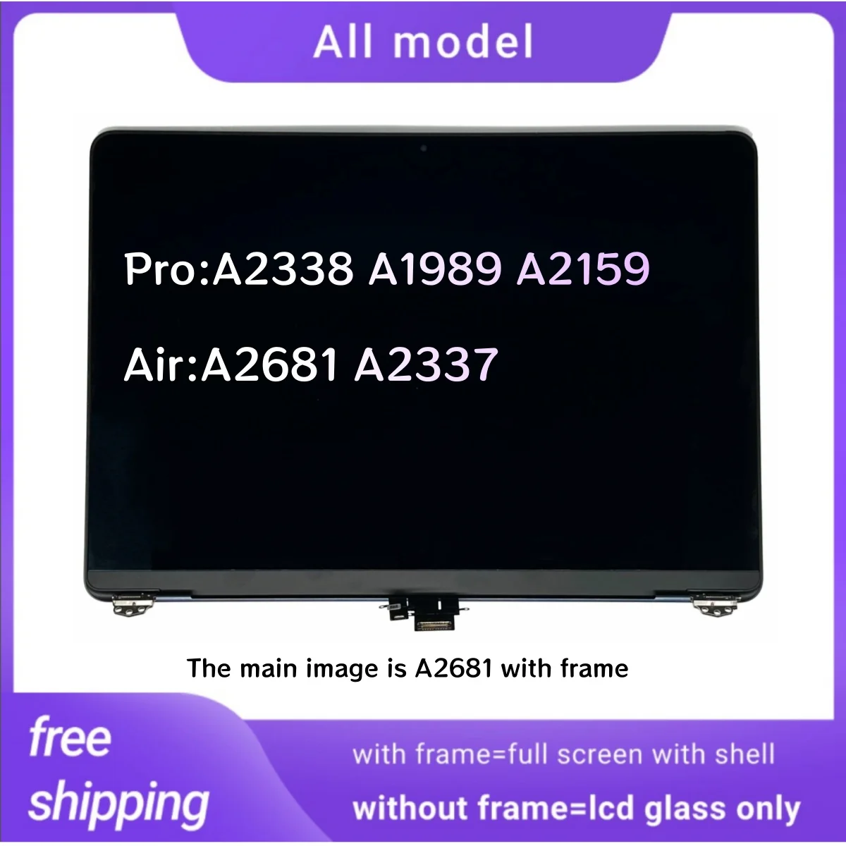 جميع الموديلات LCD في المخزون لماك بوك A2681 A2337 A2338 A1989 A2159 شاشة LCD جديدة عرض 2018 2019 2020 2021 2022 سنة