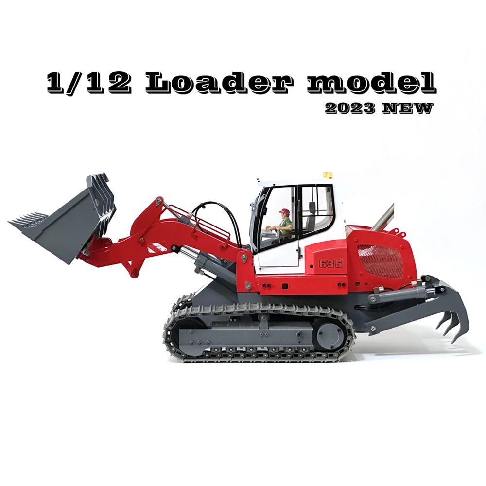 1/12 JZ636 RC Hidráulica Carregador de Metal Track Loader Empilhadeira Modelo RTR com Luz Som Sistema Controle Remoto Modelo Carro Brinquedo