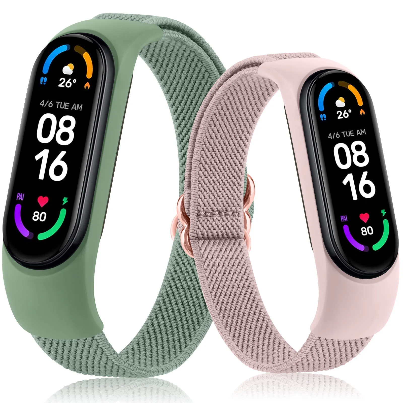 Strap For Xiaomi Mi Band miband 3 4 5 6 Band Elastic Nylon Watchband Adjustable Bracelet For Xiaomi Mi Band 6 5 4 3 Wristband