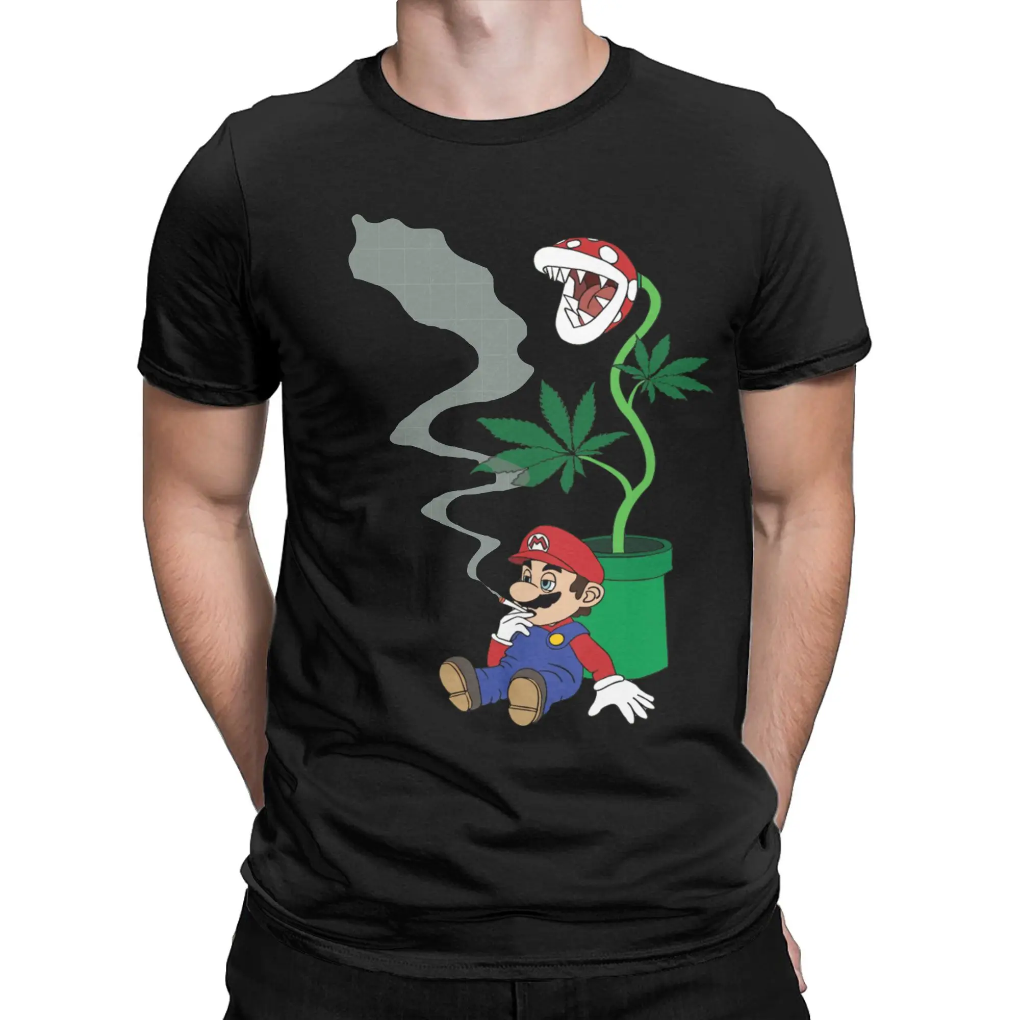 Funny Super M-Marios Super Pothead M-Marios Tshirt For Men Women Round Neck Short Sleeve Tops  100%Cotton Summer TopsTops