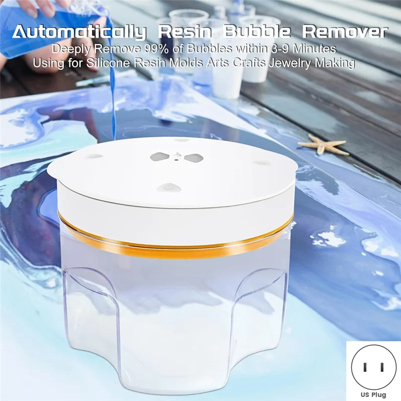 

AT02-Профессиональная машина для удаления пузырей из смолы, 95 кПа, 2 л с таймером, подходит для форм с вилкой стандарта США