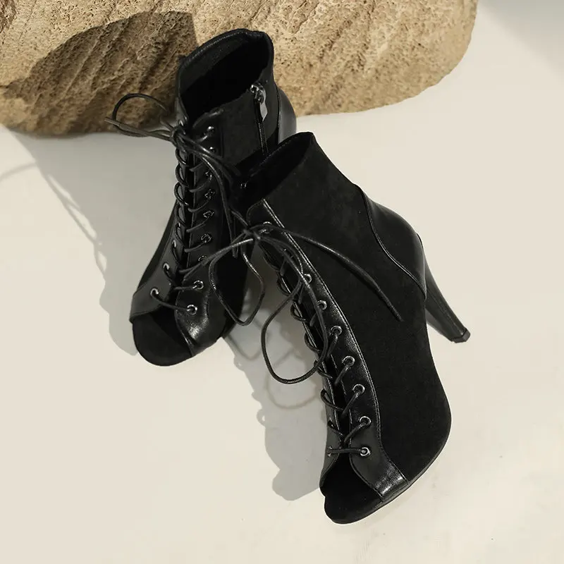 Womens Dance Shoes Fashion Heels Comfort Lace-up Summer Boot SStilettos Jazz Dance Women's Shoes Sexy Stilettos Plus Size