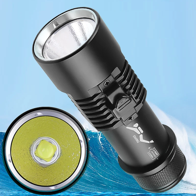 Linterna de buceo P70 de alto brillo, interruptor de control magnético L2, luz de relleno de buceo profesional, luz LED